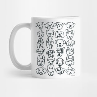 Dog Faces, Stacked (Cool Charcoal Ink) Mug